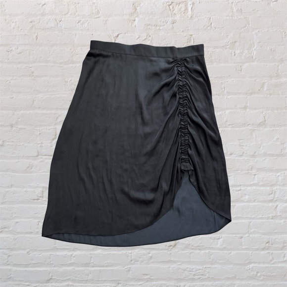 Zadig & Voltaire Dresses & Skirts - Like 🆕 Zadig & Voltaire black satiny ruched detail black skirt